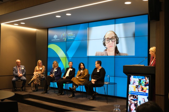 Sue Woodward AM, ACNC Commissioner (Chair), Craig Turner, Executive Director, Department of Justice, Katrina Fleck, Acting Senior Director, Licensing and Registration Branch, Robyn Pearce, Executive Director of Consumer, Building and Occupational Services, Chantale Hore, Principal Compliance and Assessment Officer, Associations and Compliance, Nicole Rich, Director of Consumer Affairs, Executive Director of Regulatory Services, Patricia Blake, Commissioner for Consumer Protection, Natasha Luschwitz, Policy and Delivery Branch, NSW Fair Trading