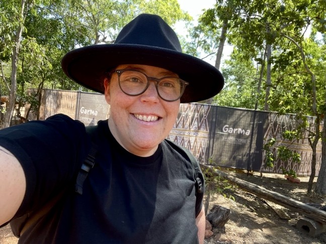 Selfie of Cate bennett wearing an akubra at Garma